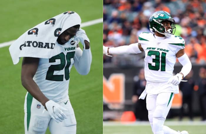 Jets safety Marcus Maye, cornerback Bless Austin